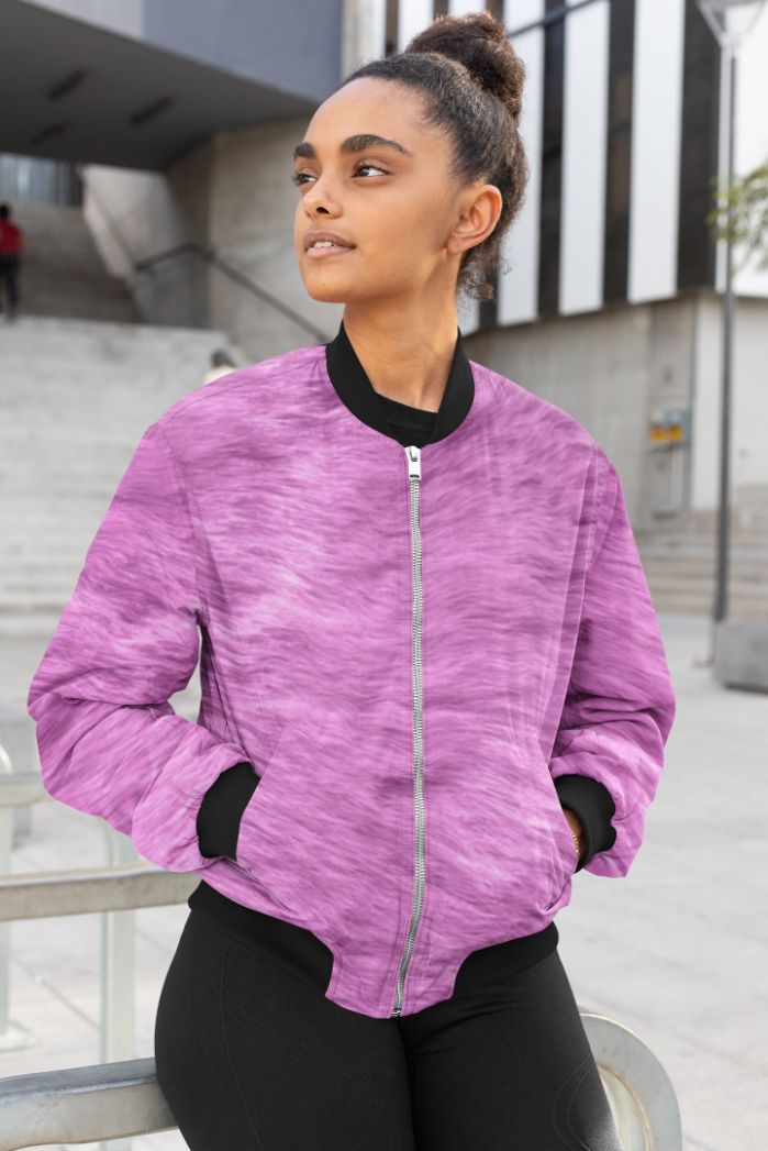 The Clean Purple Female Bomber Jacket