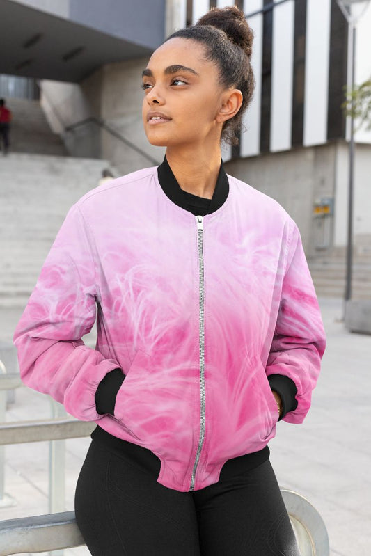 The Quiet Pink Female Bomber Jacket