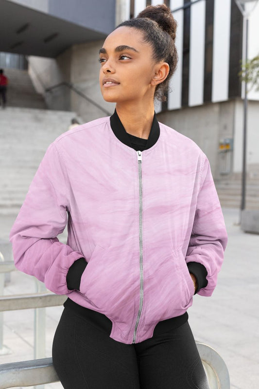 The Warm Pink Female Bomber Jacket