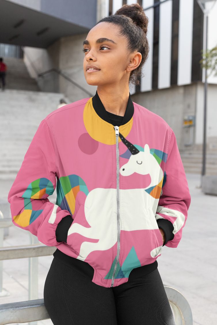 To Be A Unicorn Female Bomber Jacket