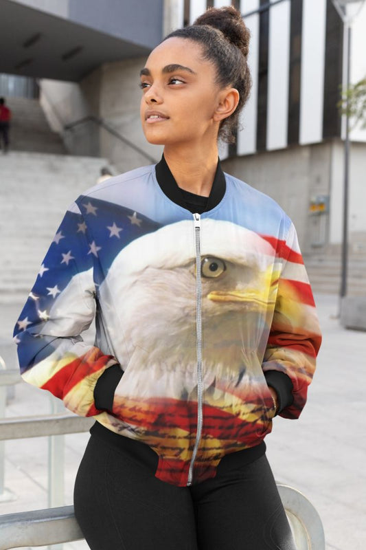 US Eagle Flag Female Bomber Jacket