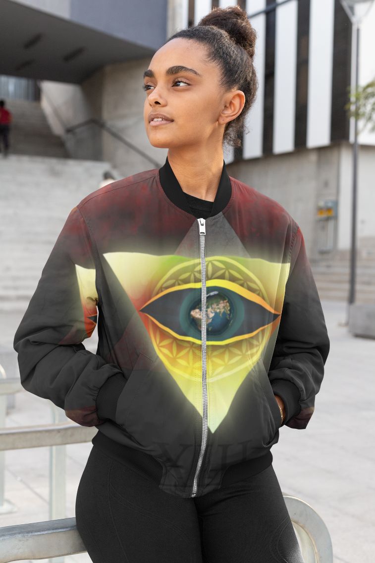 illuminate eye Female Bomber Jacket