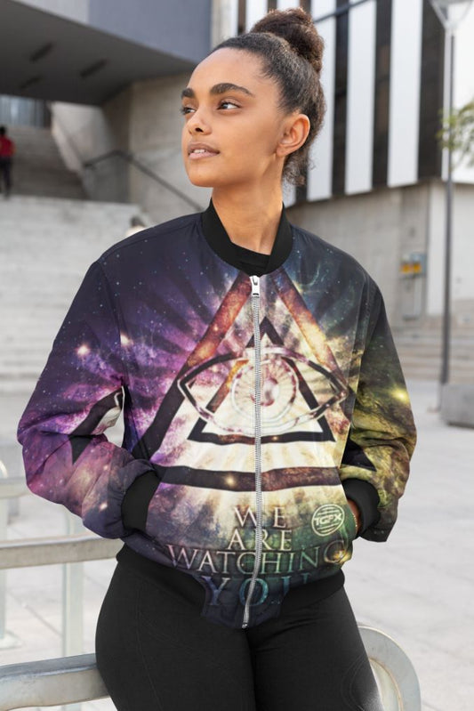 illuminate watching you Female Bomber Jacket