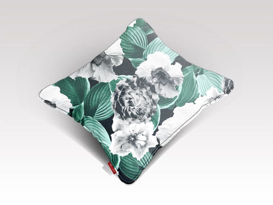 BLACK AND WHITE FLORAL GARDEN GLAMOR Cushion/Pillow