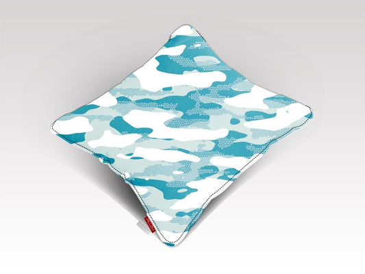 Blue Camouflage Pattern Mosaic Style Plakat Cushion/Pillow