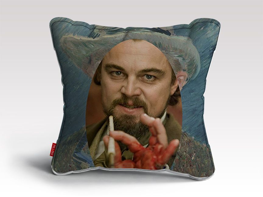 CALVIN CANDIE ON A VAN GOGH PAINTING Cushion/Pillow