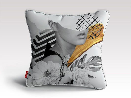 COLLAGE ART (GIRL) Cushion/Pillow