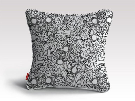 Floral -BW -Mandala Pattern -04 Poster Cushion/Pillow