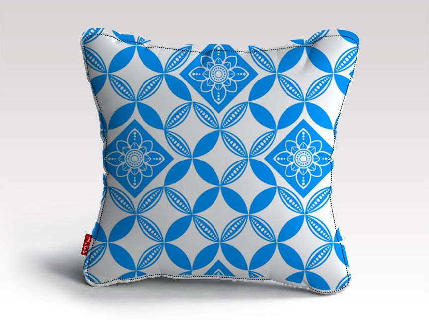 Flowery Pattern in blue Poster Cushion/Pillow