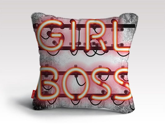 Girl Boss Neon Sign Cushion/Pillow