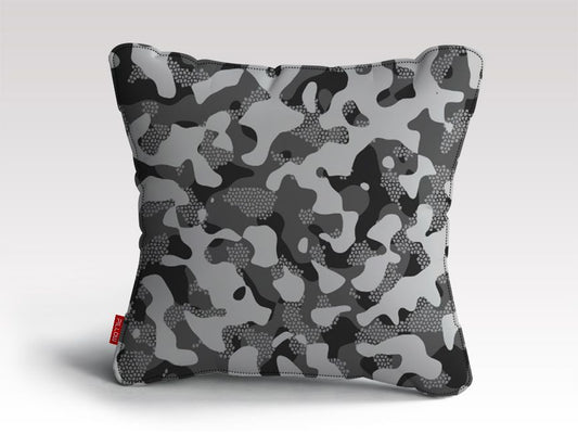 Grey Pattern Camouflage & Mosaic Style Plakat Cushion/Pillow