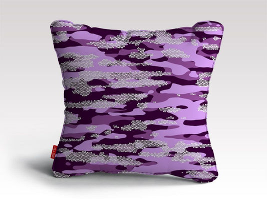 Purple Camouflage Pattern Mosaic Style Plakat Cushion/Pillow