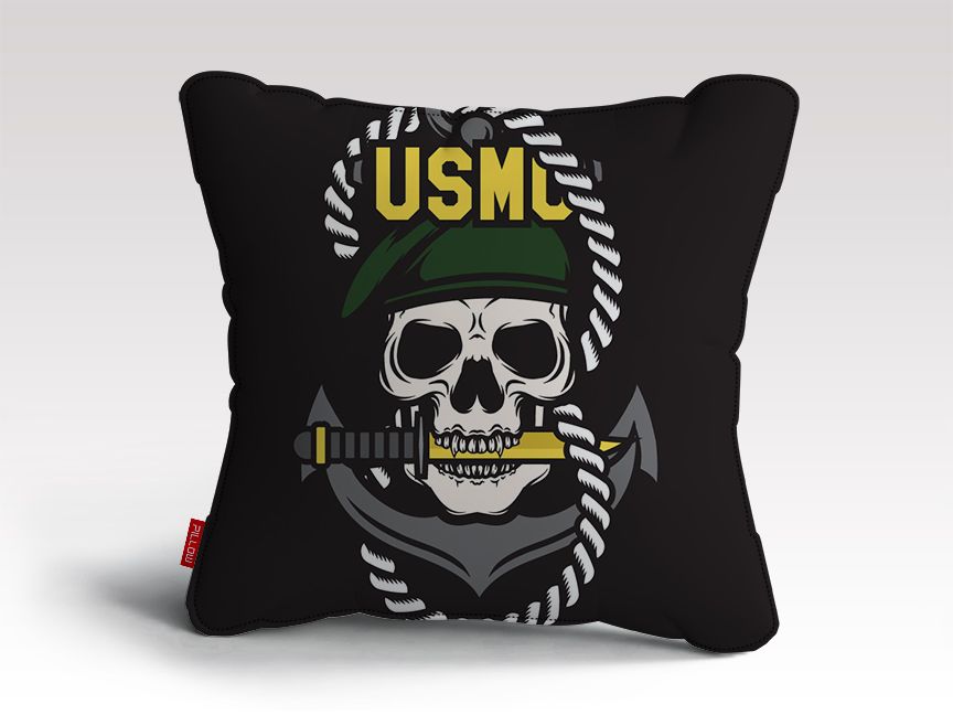 USMC Skull Mascots Cushion/Pillow