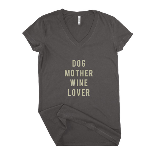 Dog Mother Wine Lover Women T-shirt