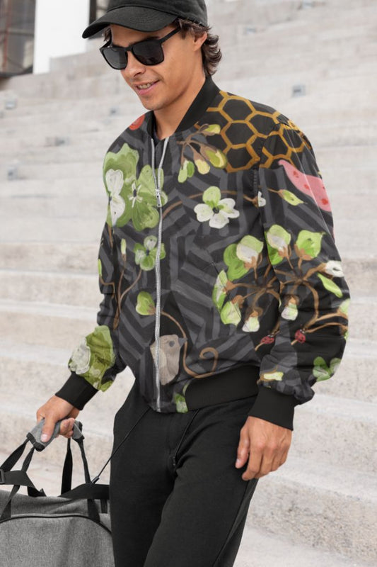 Alpine Flower Pot Bomber Jacket