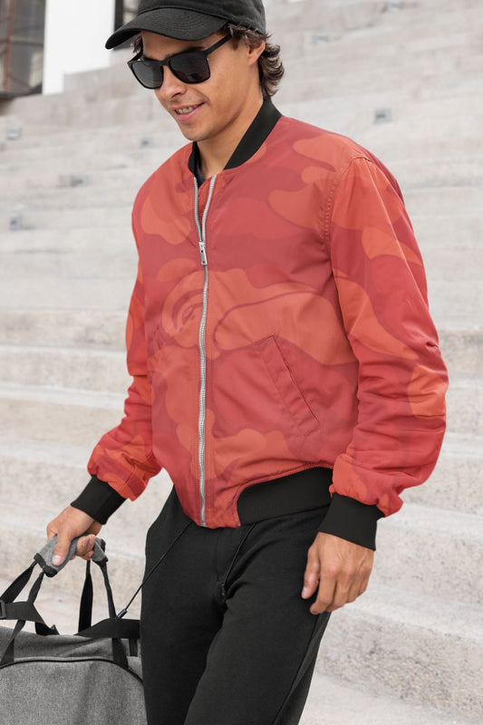 Alpine Red Retro Bomber Jacket