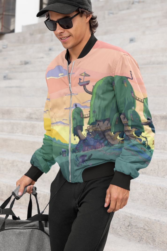 Carved Nature Bomber Jacket