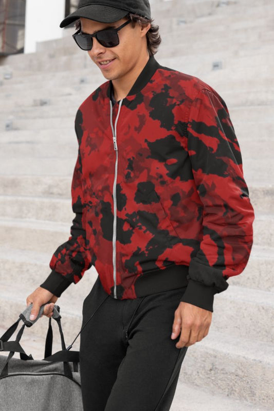 Fire Abstract Design Bomber Jacket