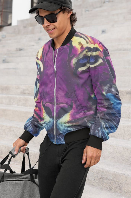 Purple Tiger Bomber Jacket