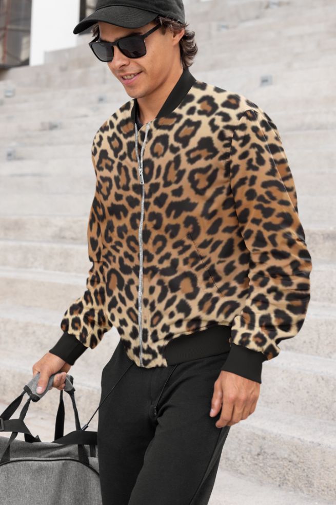 Tiger Print Bomber Jacket