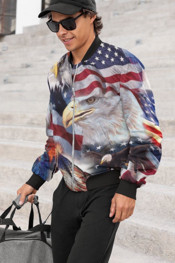 US Eagle Flag Bomber Jacket