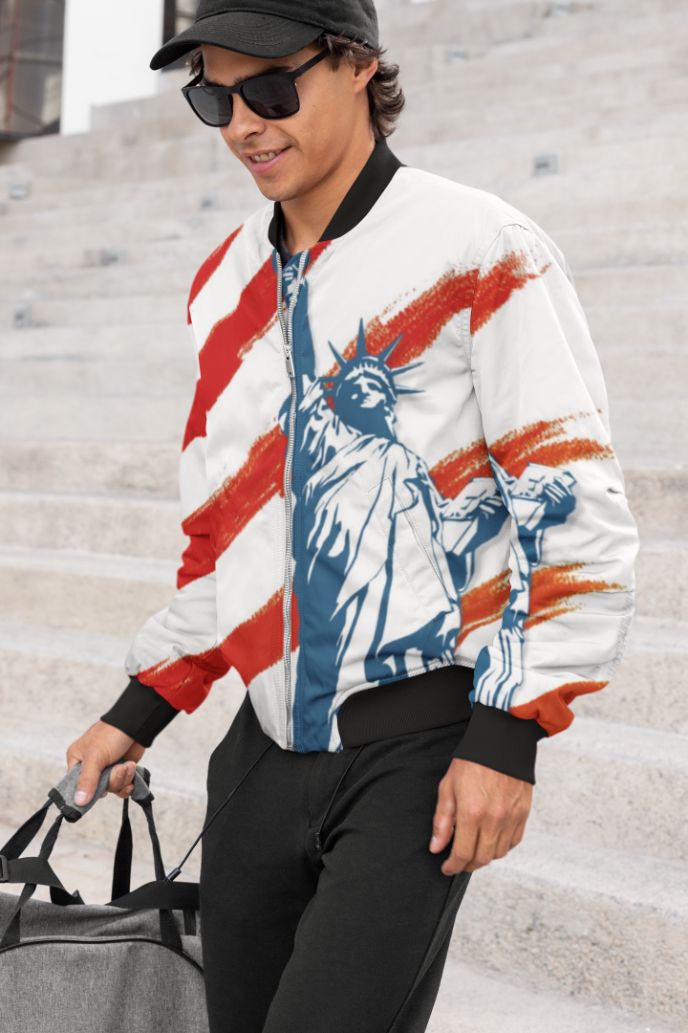 US Flag design Bomber Jacket