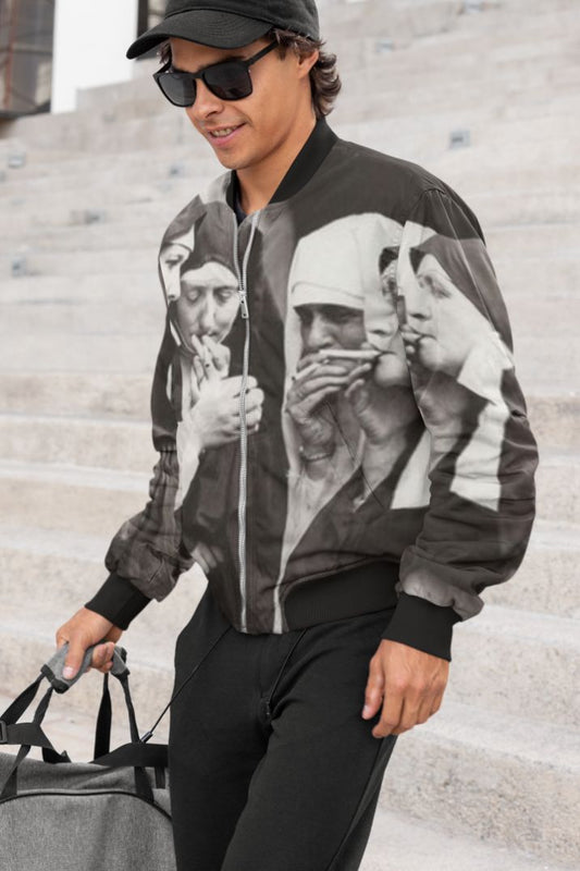 Nuns-smoking-prints Bomber Jacket