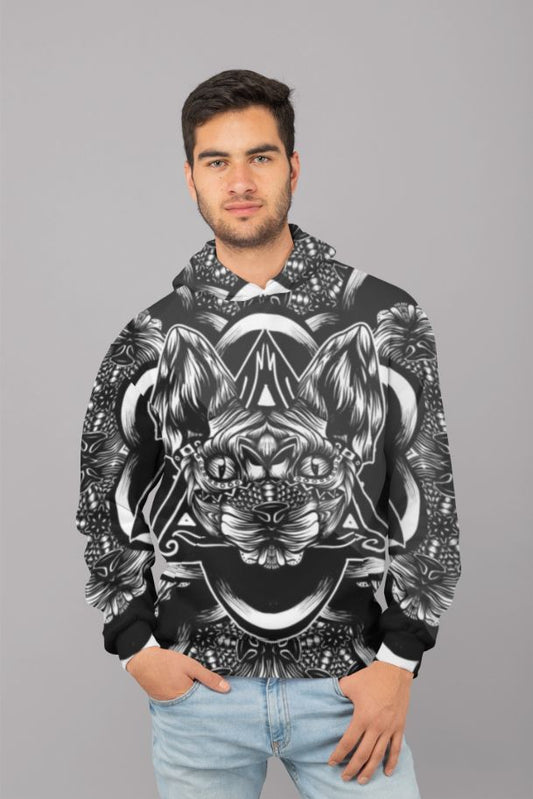 Sphynx Pattern Bw UNISEX Sublimation Hoodie