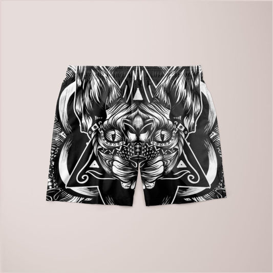 Sphynx Pattern BW Shorts