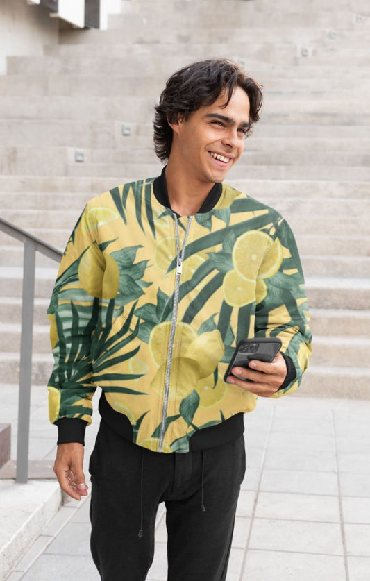 Summer Lemon Twist Jungle Bomber Jacket