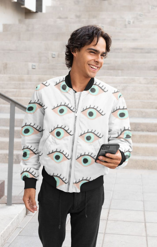 Sweet Evil Eyes Bomber Jacket