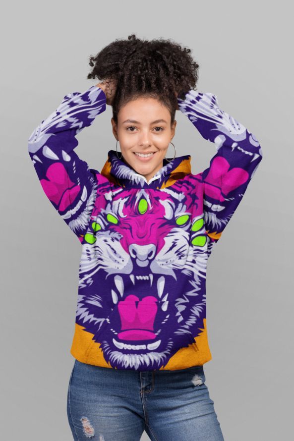 Seven Eyed Tiger UNISEX Sublimation Hoodie