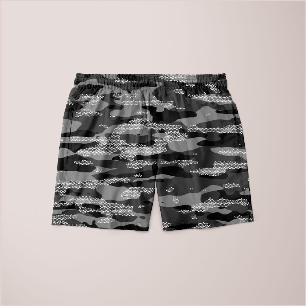 Snow Camouflage Pattern Mosaic Style Plakat Shorts