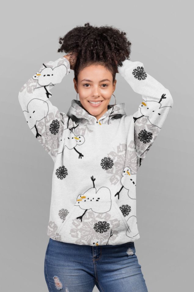 Snowman Pattern Poster UNISEX Sublimation Hoodie