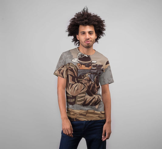 Soldier With Ar15 Premium Sublimation Adult T-Shirt