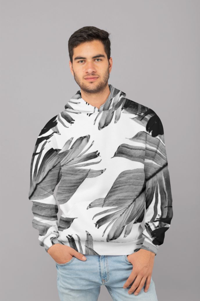 Tropical Banana Leaves Pattern UNISEX Sublimation Hoodie