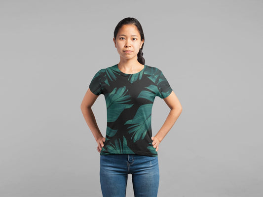 Tropical Banana Night Leaves (2) Classic Sublimation Women's T-Shirt