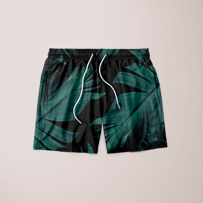 Tropical Banana Night Leaves  Shorts