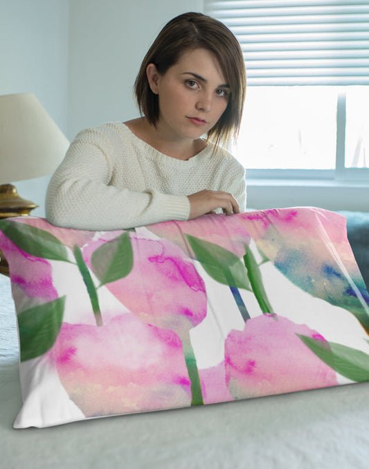 Tulip Rose Rectangle Pillow