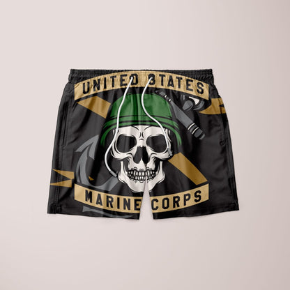 USMC Skull Mascots Vector Shorts