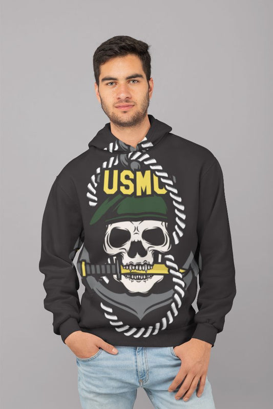 USMC Skull Mascots UNISEX Sublimation Hoodie