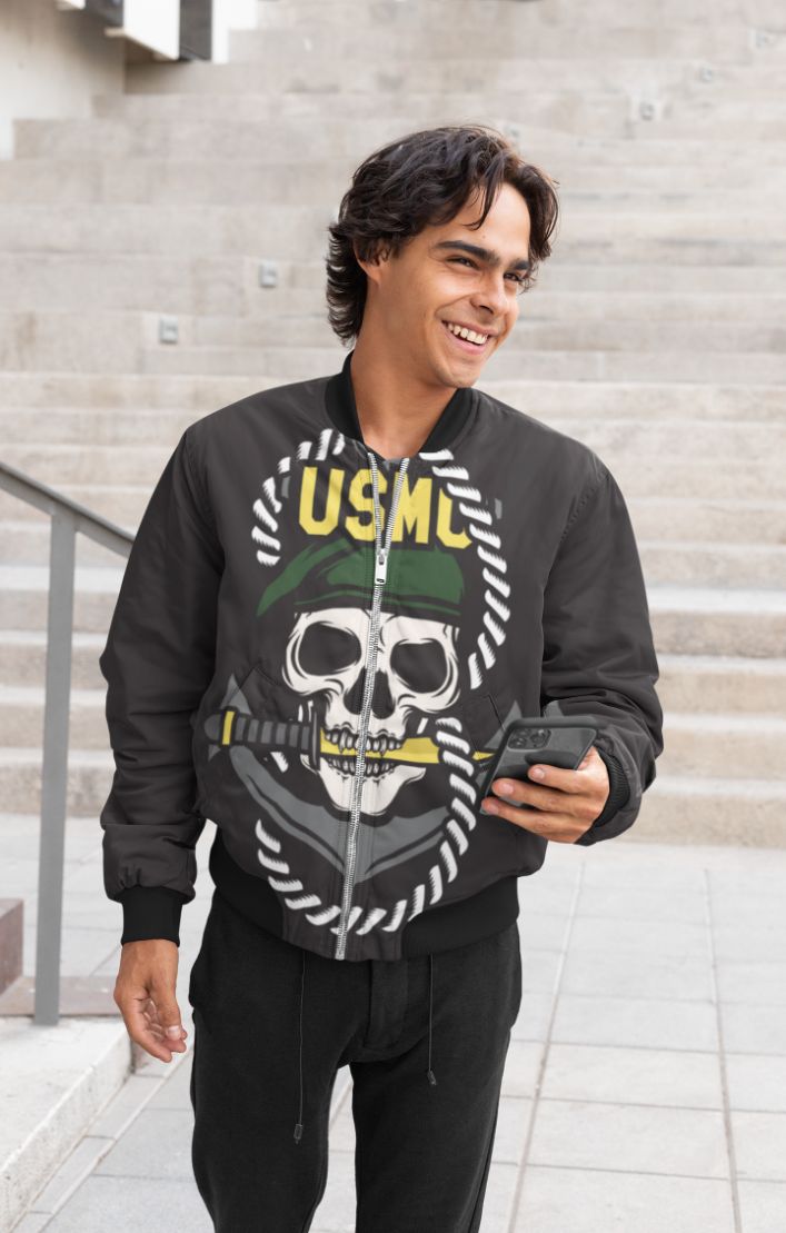 USMC Skull Mascots Bomber Jacket