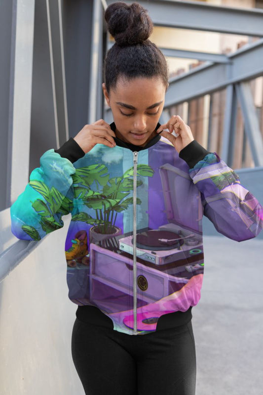 Vaporwave Aesthetic Bomber Jacket