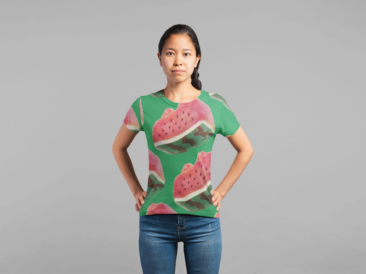 Watermelon Pattern Poster Classic Sublimation Women's T-Shirt