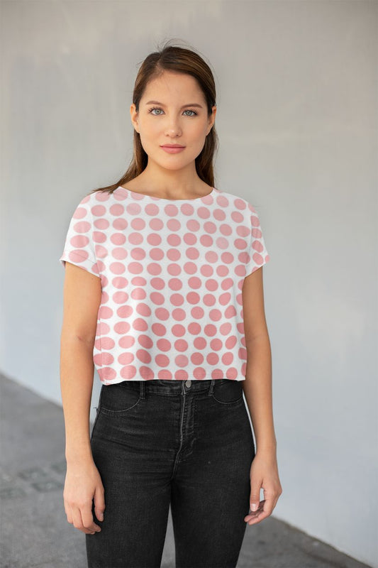 Abstract Pattren (14) All-Over Print Crop Tee