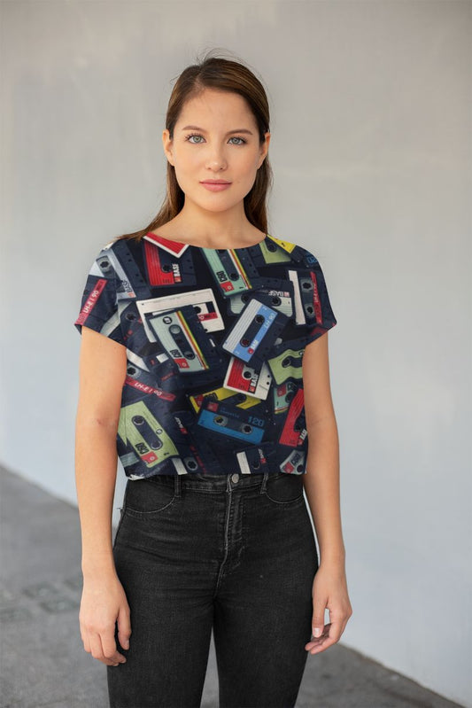 Abstract Pattren (21) All-Over Print Crop Tee