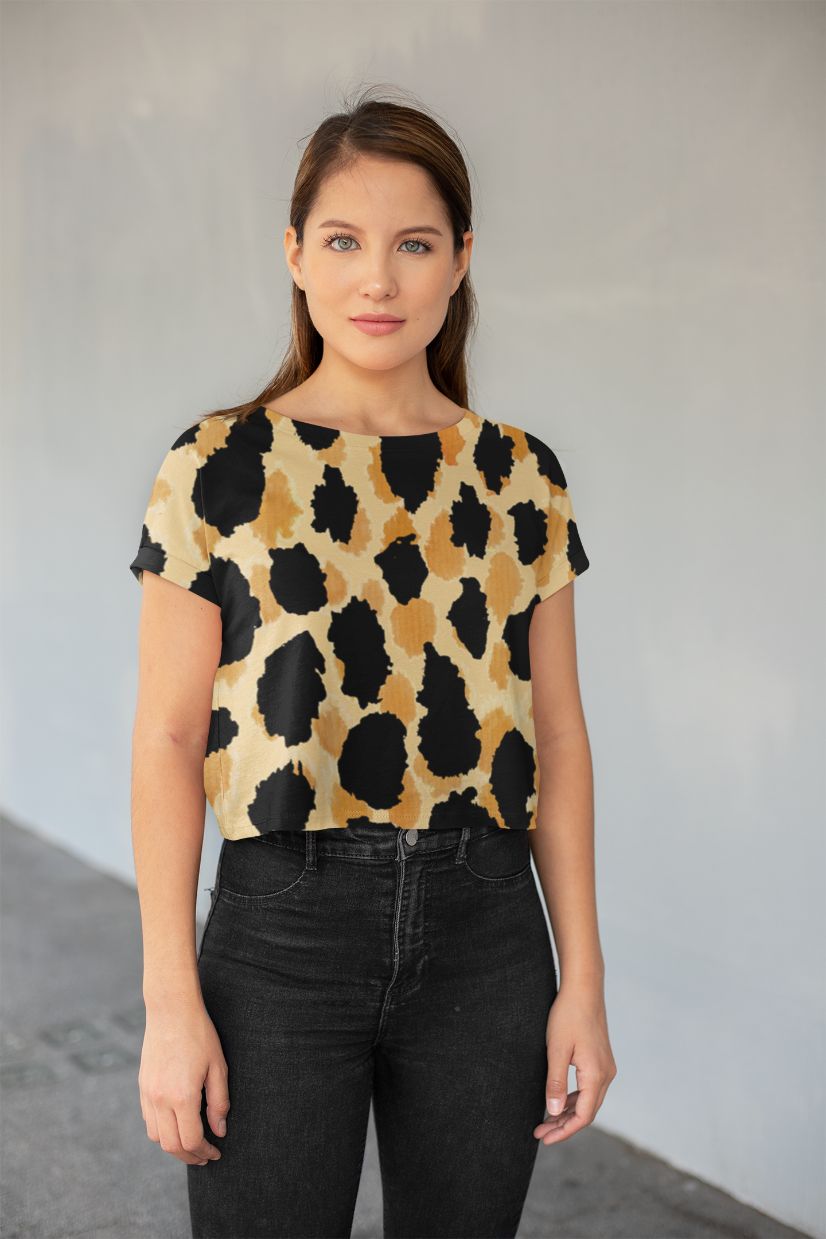 Abstract Pattren (40) All-Over Print Crop Tee