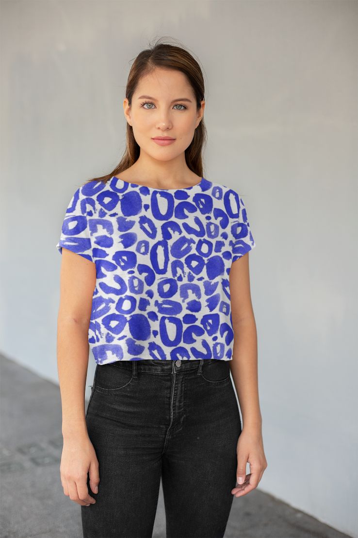 Abstract Pattren (49) All-Over Print Crop Tee