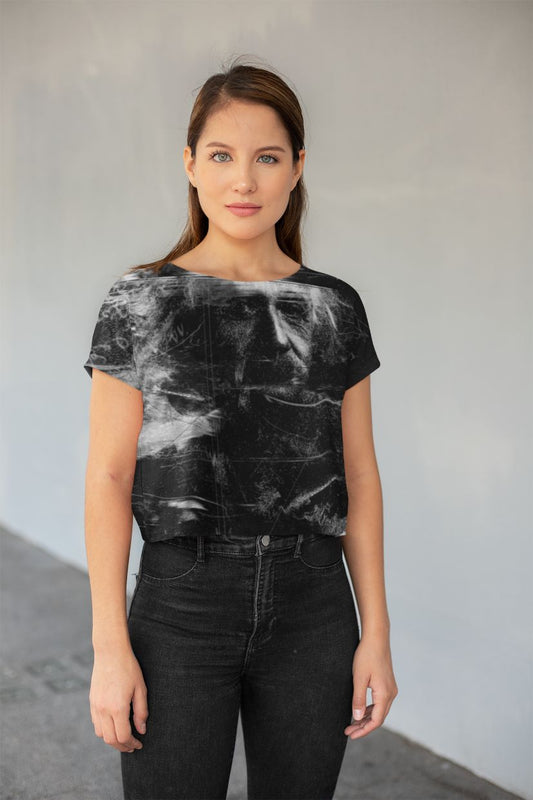 Albert Einstein All-Over Print Crop Tee