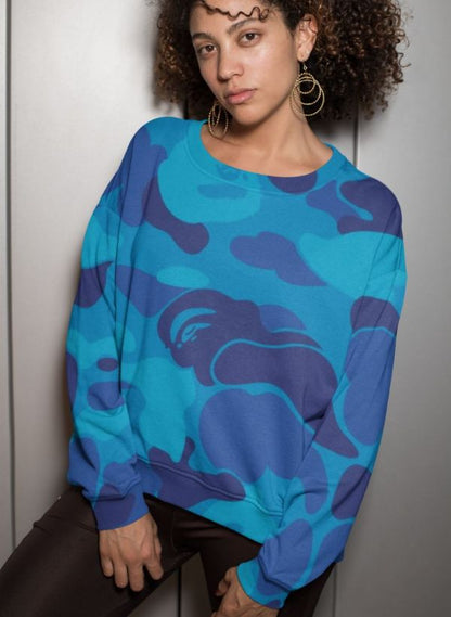 Alpine Blue Retro Sublimation Sweatshirt